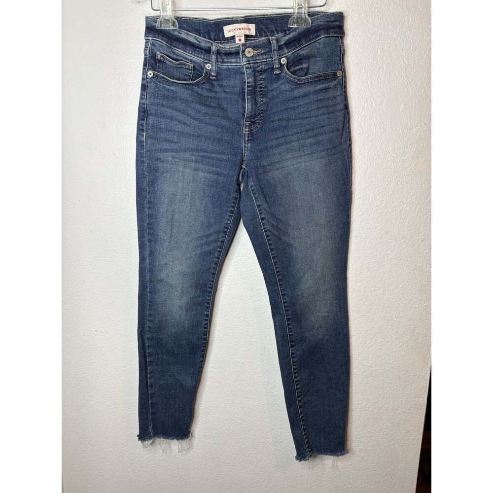Lucky Brand Bridgette High Rise Skinny Jeans Size 6/28 Ankle Raw Hem